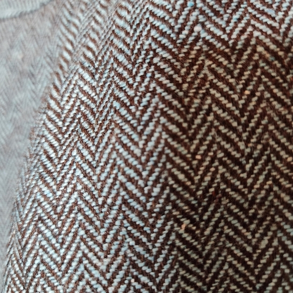 J Marco Wool Blend Wideleg Flare Crop Pants Blue Brown Herringbone Size 10 - Picture 10 of 16